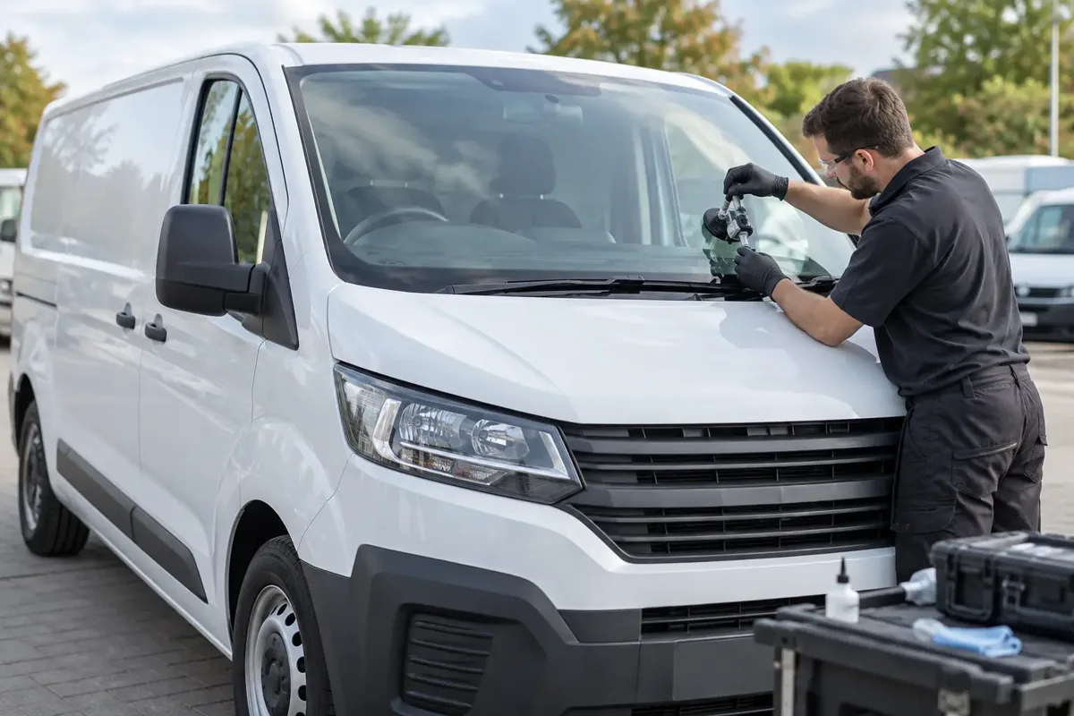 Windscreen Repair – vehicle glazing technician at work