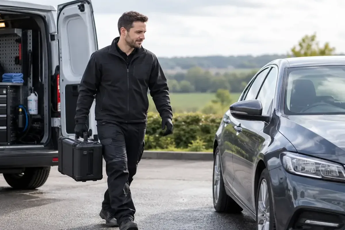 Emergency Windscreen Call Out – vehicle glazing technician at work