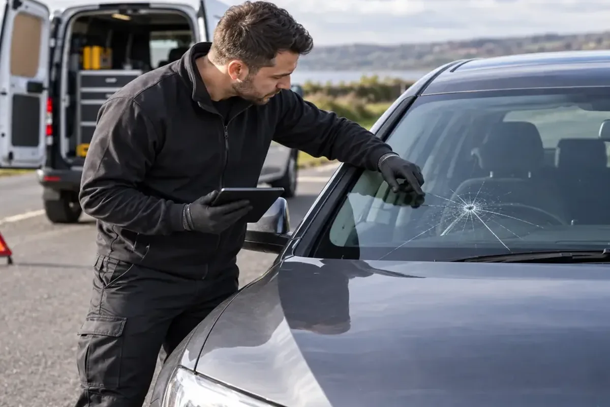 Windscreen Leak Repair – vehicle glazing technician at work